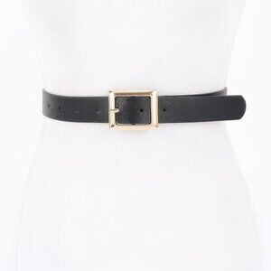 Simple Square Buckle Faux Leather Belt